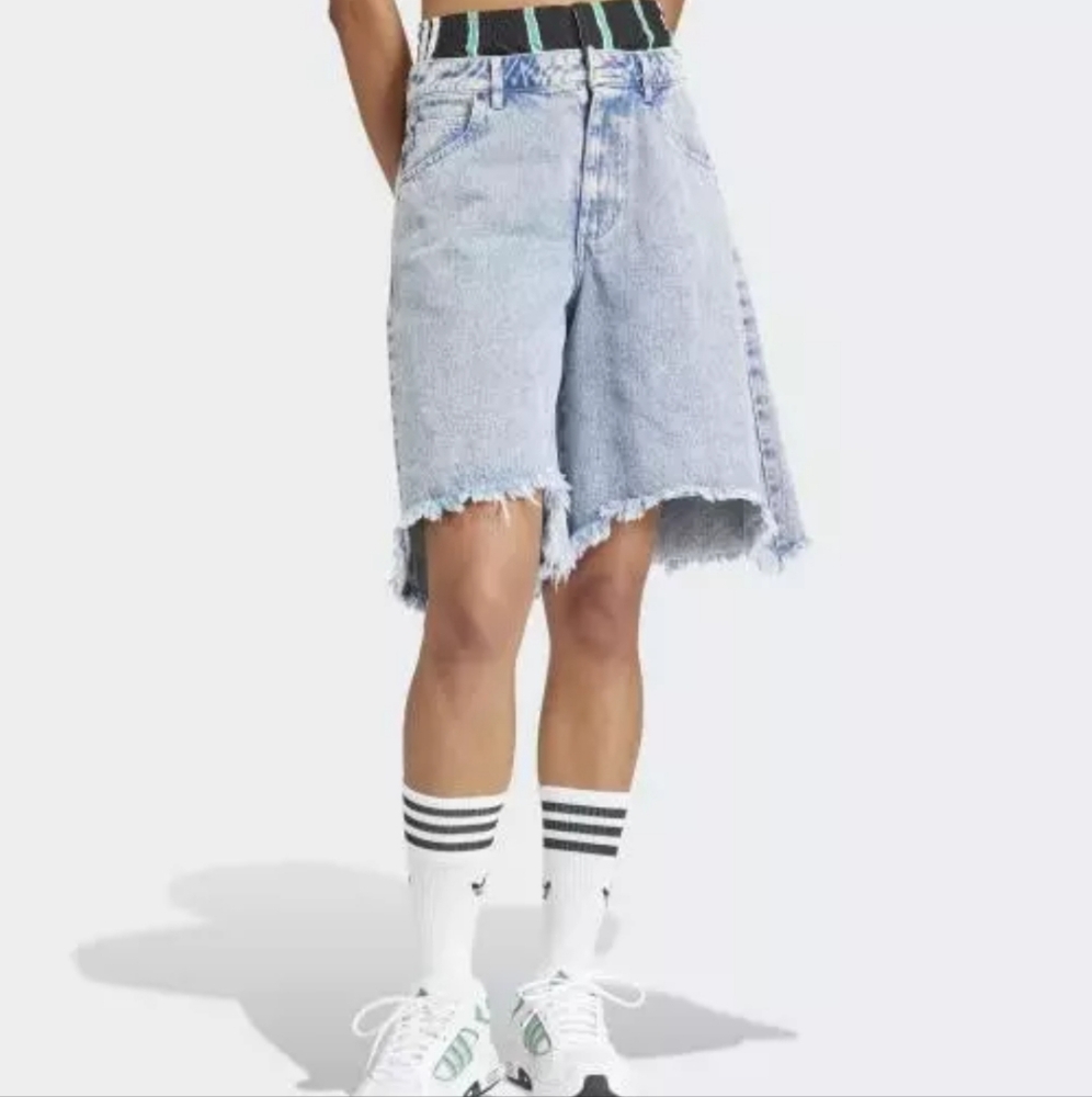 adidas Originals x Ksenia Schnaider oversized denim shorts with boxer details